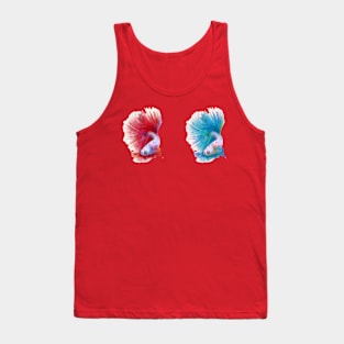 beta red blue fish Tank Top